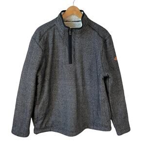 ORVIS Classic Collection Mens Quarter Zip Sweater Sherpa Lined Black L Outdoor